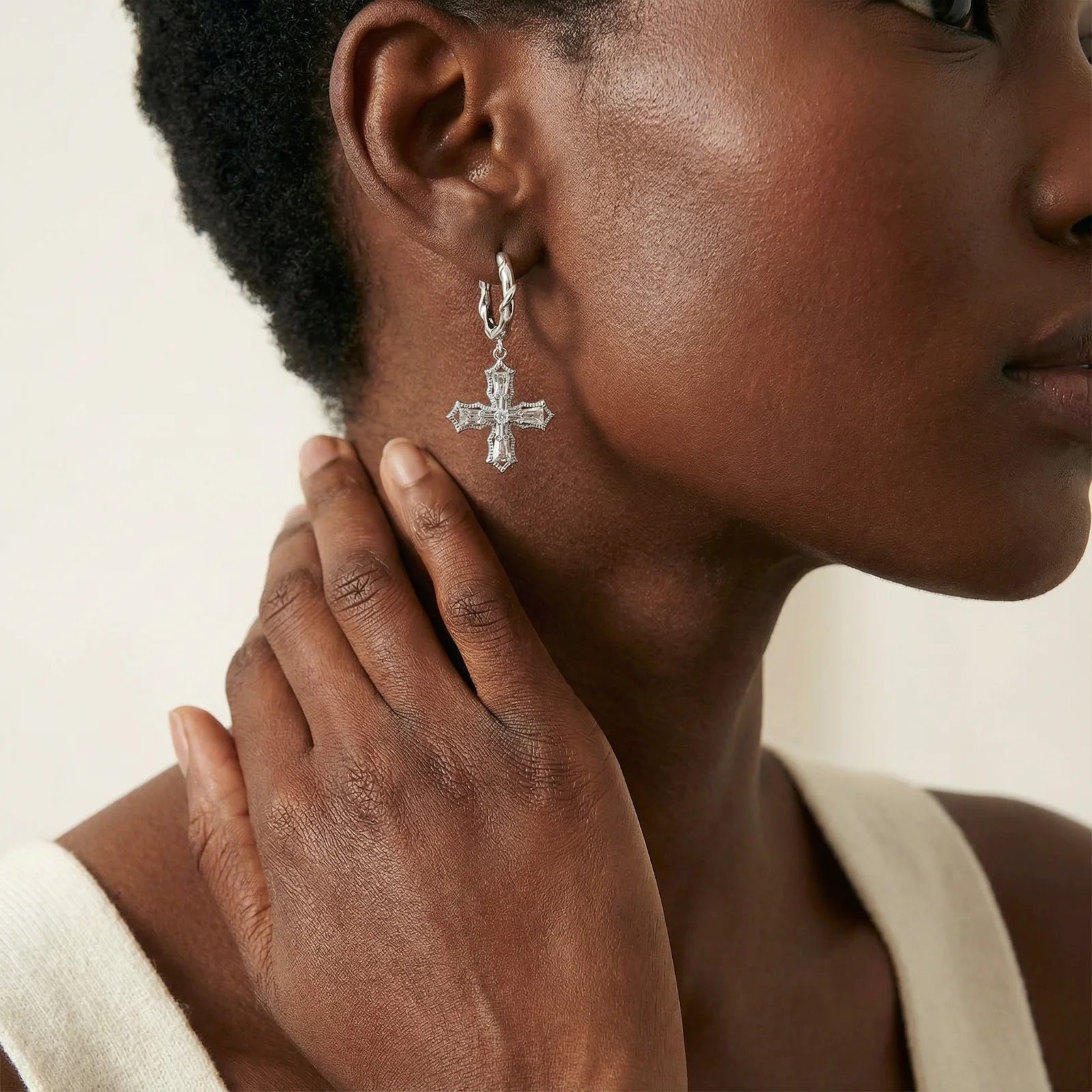 Divine Cross Drop Earrings