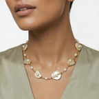 Golden Leaf Pearl Necklace