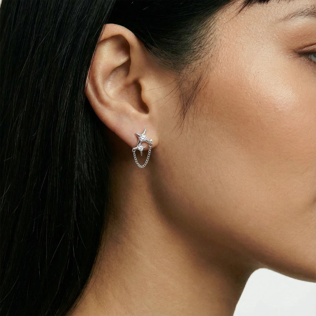 Sternenstaub-Kettenohrstecker