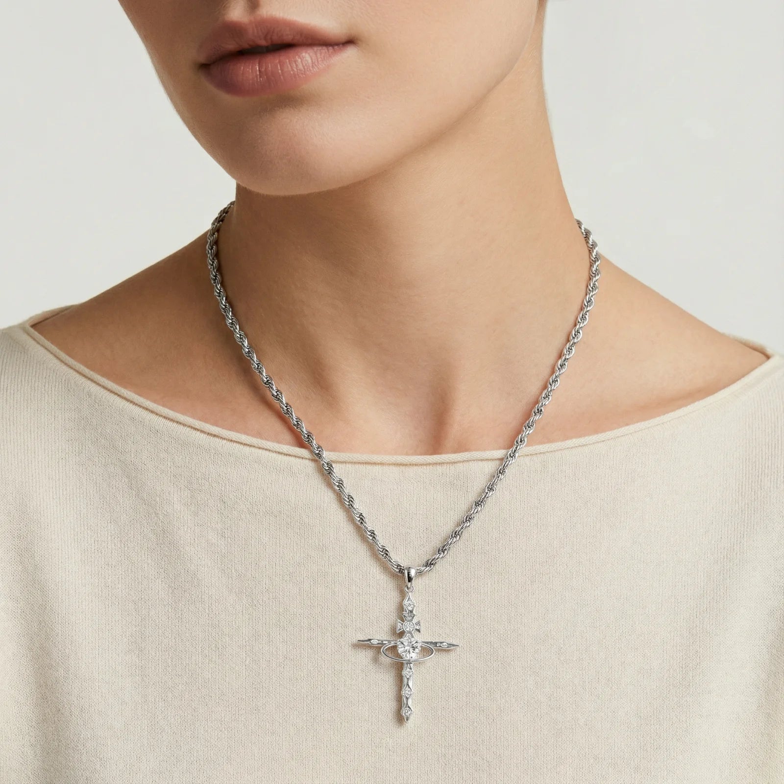 Divine Cross Statement Necklace