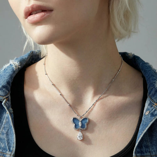 Azure Dream Butterfly Necklace